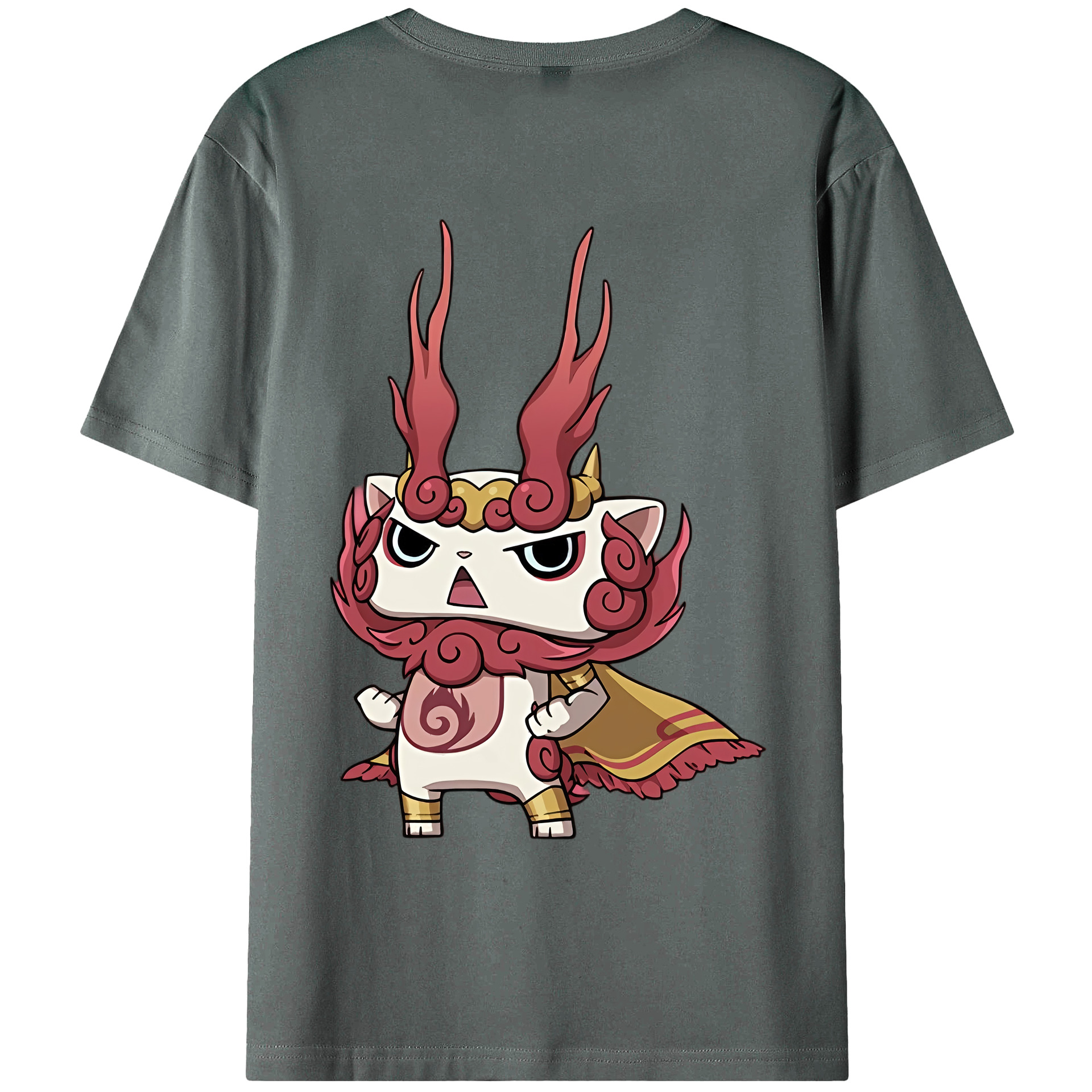（画像用） 妖怪ウォッチ Yo-kai Watch 綿100％ メンズ半袖Tシャツ（バックプリント） 通気性